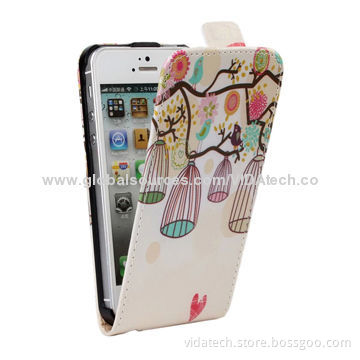 Flower Pattern Vertical Flip Leather Case for iPhone 5/5S, Manufacturer